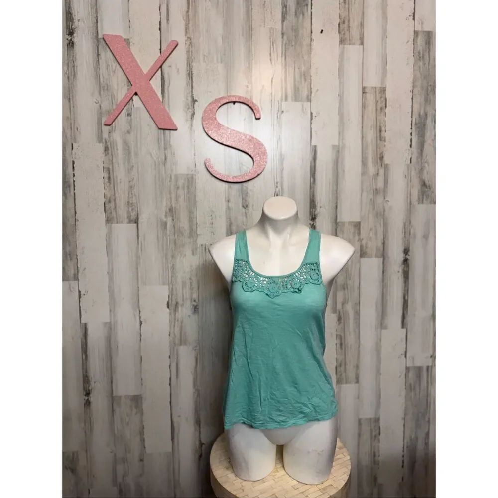 SO green tank top blouse size XS